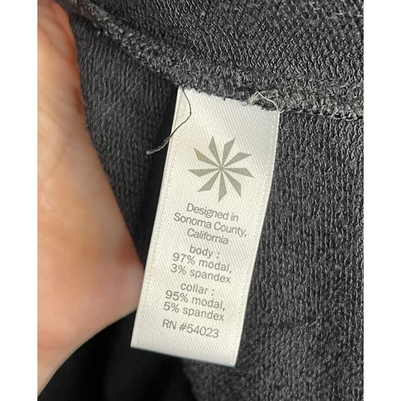 Athleta Cardigan Size Medium Black Open Front Sweater Thumbholes - Picture 5 of 7